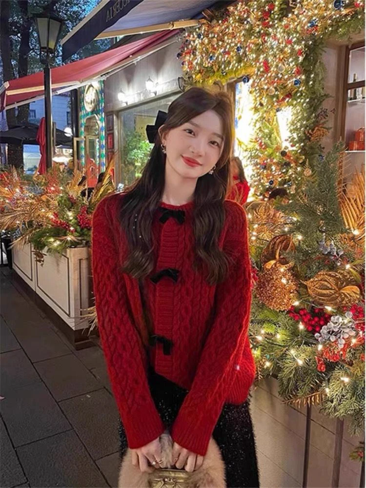 Soft Cozy Women's Knitted Sweater Winter Faion Vintage Twist Knitwear Sweet Youthful Warm Top French Sle Long Sve Card...