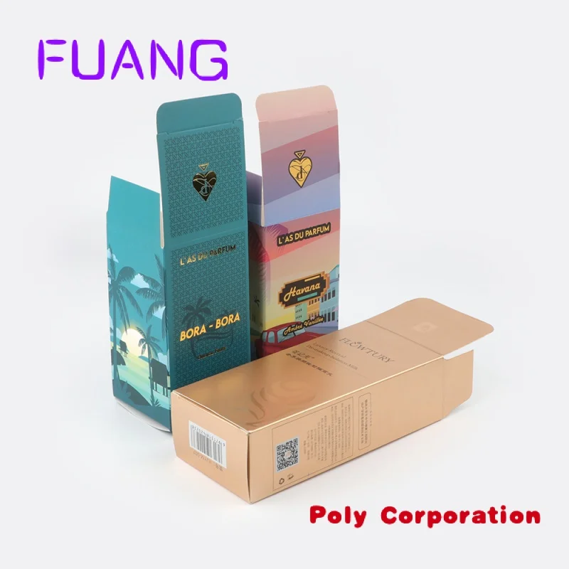 Custom  Eco Friendly Recycle Custom Printing Logo Gold Foil Embossed Hot Stamping Packaging Cosmetic Perfupacking box for small