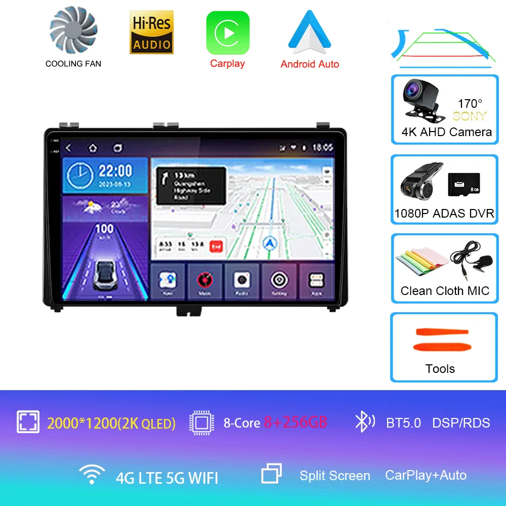 Android 16 voor Toyota Corolla Auris 2017 2018 Carplay Auto GPS Navigatie Autoradio DSP Head Unit BT Videospeler 2 Din Stereo