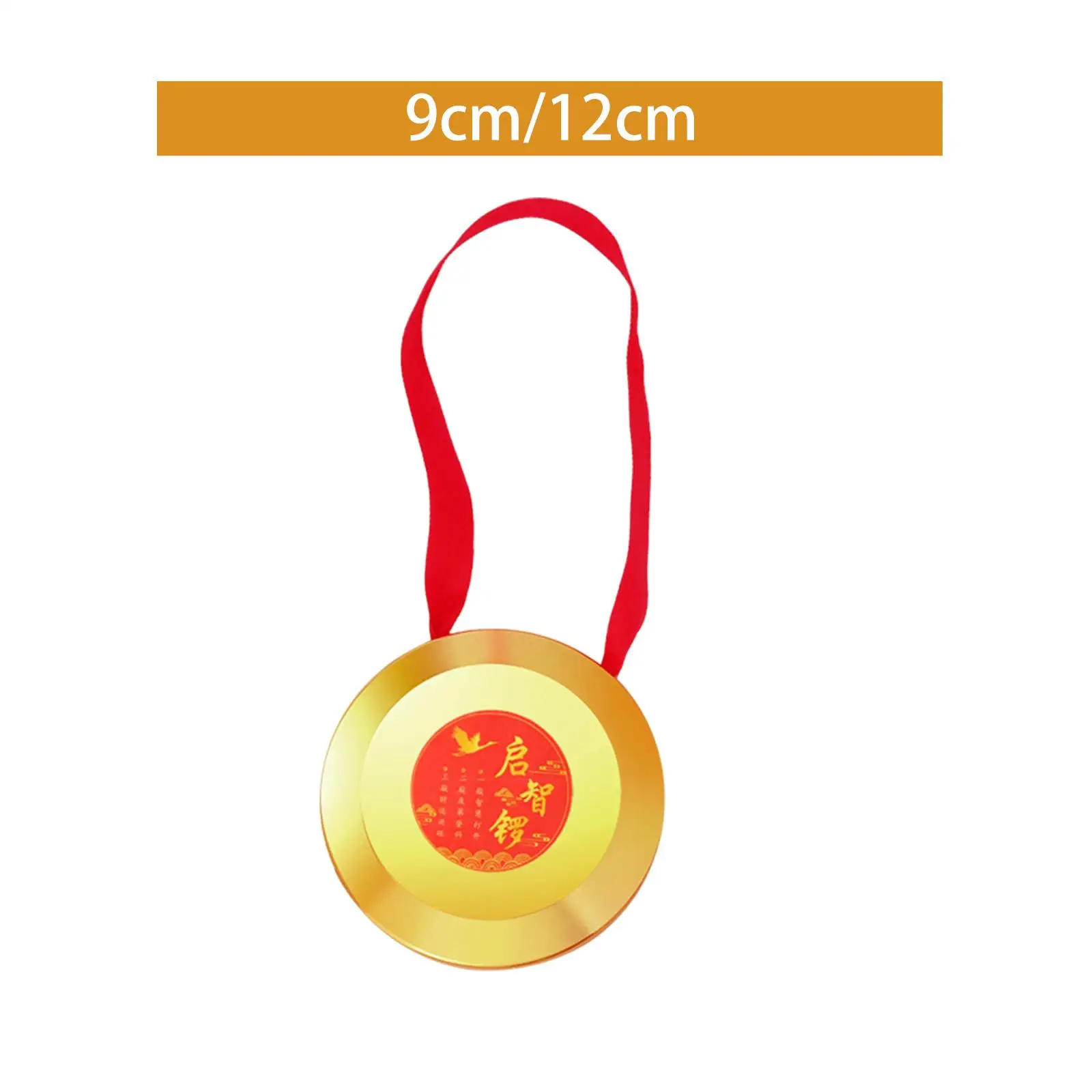 Lion Dance Gong with Mallet for Kids, Brass Hand Percussion Instrument for Home Use