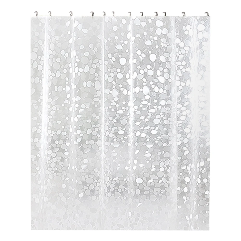 

12pcs Waterproof Shower Curtain Clear Thick Liner Peva Heavy Duty Geometric Design Easy Installation Bathrooms