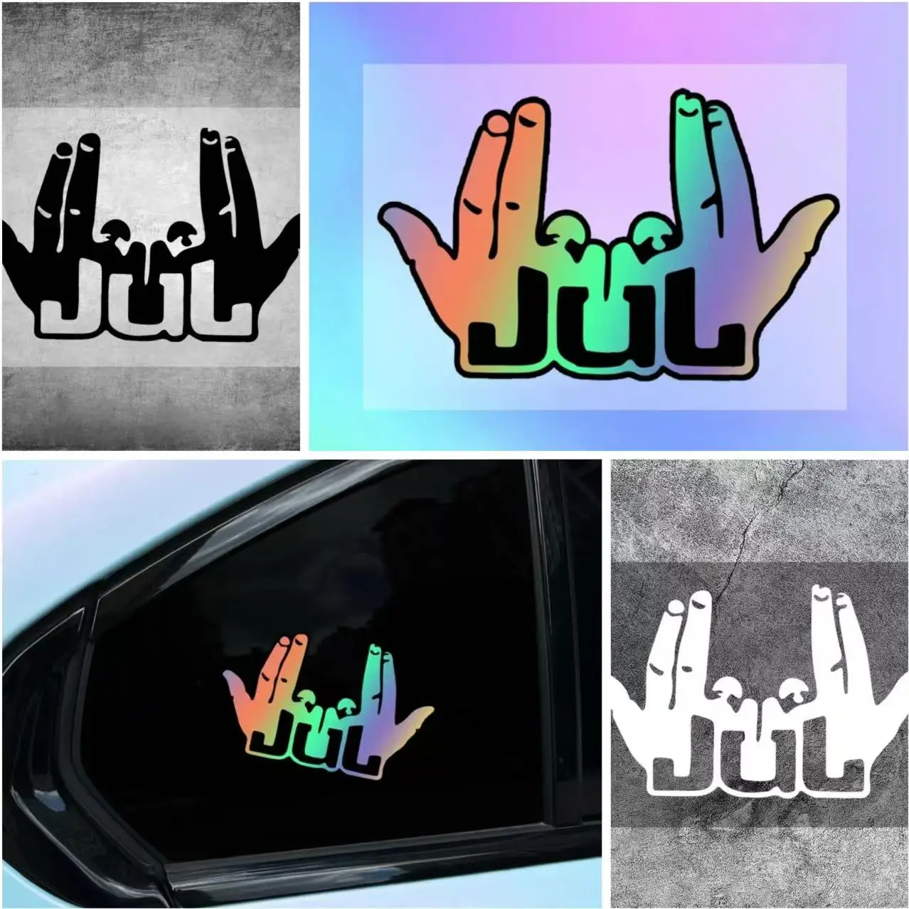 

New Funny JUL Finger Vinyl Car Stickers/ Motorcycles - Waterproof Durable Decals, Body / Door /Helmet Handle Decoration