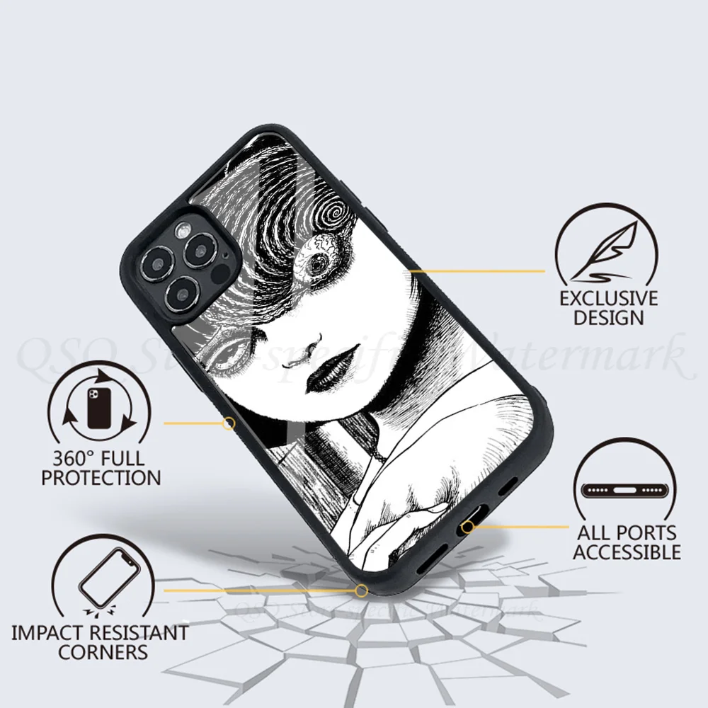 Funda de teléfono t-tomie Junji Ito, carcasa de TPU con espejo, para IPhone 15, 14, 13 Pro Max, 11, 12 Mini, Alex