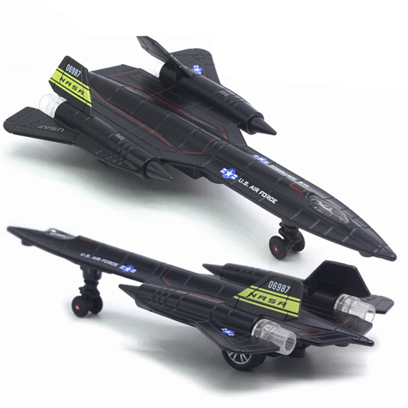 Alloy SR-71 Blackbird Strategic Bomber Fighter Reconnaissance Aircraft Airplane Metal Battle Plane Model Sound Light Kids Gifts