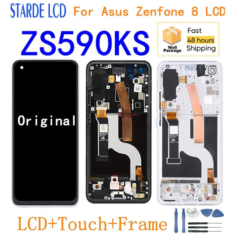 

5,9 дюймов для ASUS Zenfone 8 LCD ZS590KS ZS590KS-2A007EU I006D дисплей с сенсорным экраном дигитайзер в сборе для ASUS ZS590KS LCD