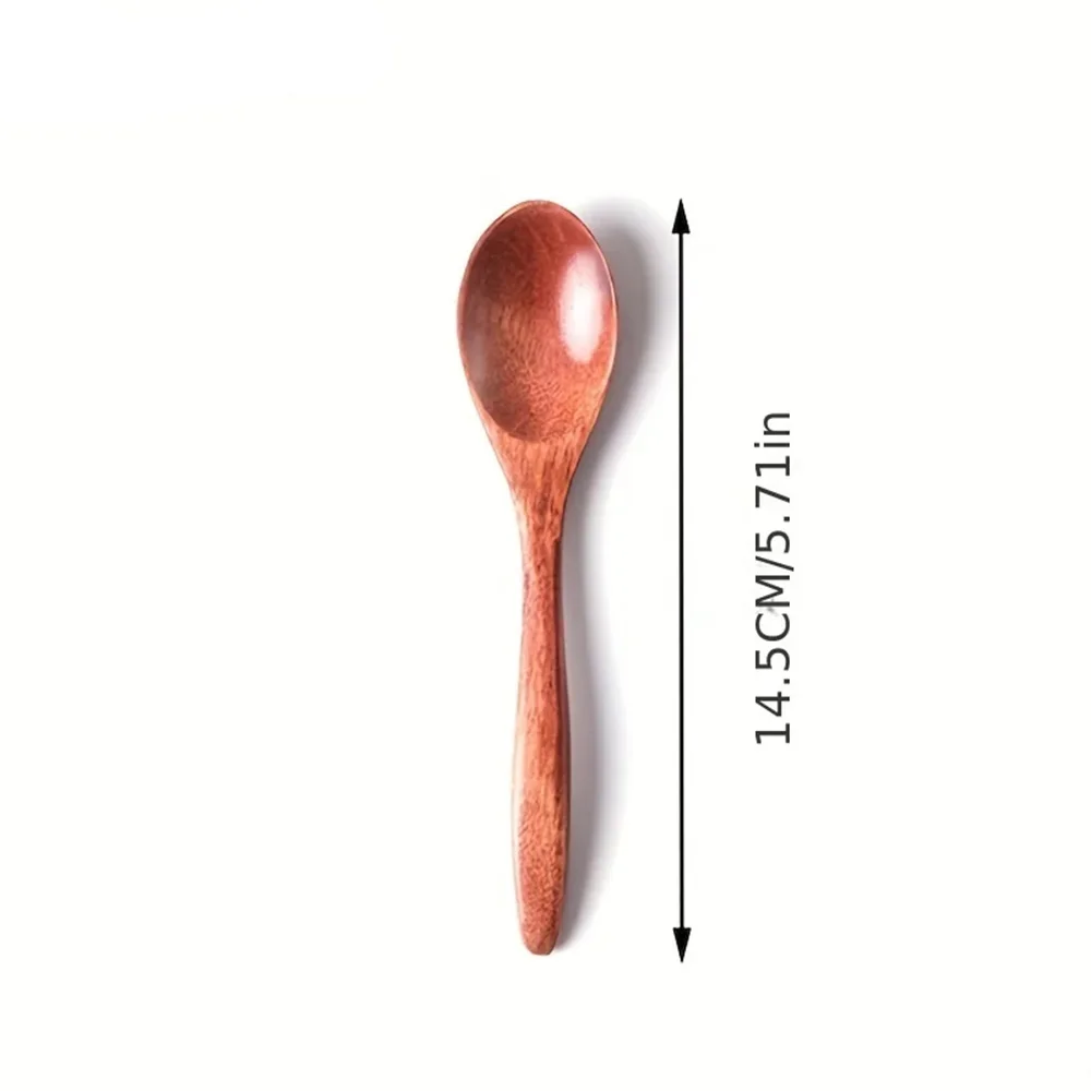 1/2/6PCS Wooden Tea Spoon Long Coffee Spoons Small Teaspoon Set Wood Honey Dessert Spoon Coffee Drink Stirrer Teaspoon Tableware