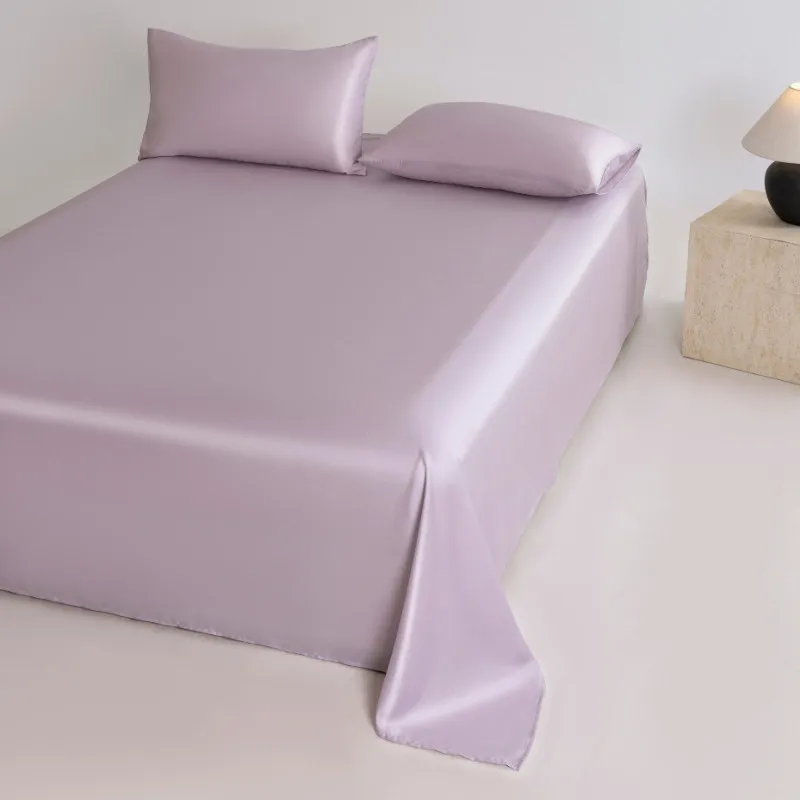 Lyocell Ice Silk Cool Bed Sheet Single Pack Simple Solid Color Reactive Dyeing Printing No Pilling No Fading Machine Washable