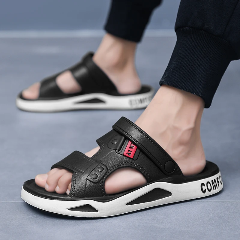 Men\'s Slippers Summer New Sandals EVA Light Adult Thick-soled Beach Shoes Non-slip Open-toe Sandals for Outdoor