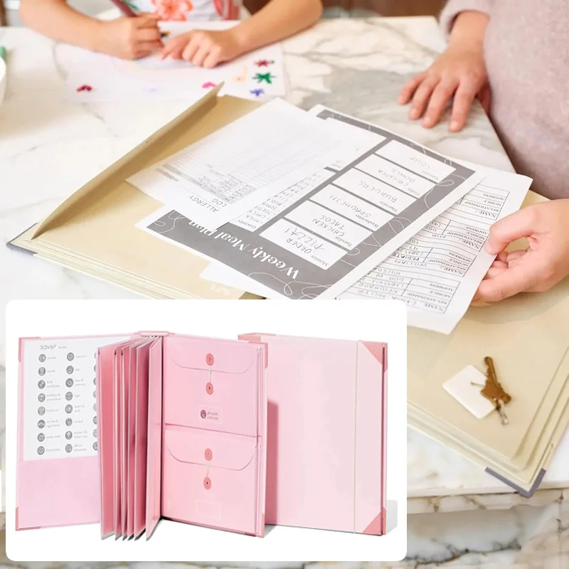 

Loose Leaf Binder In Case I Go Missing Binder Labels Reusable Folio Folders with Pockets Sealing Design Keep Documents Safe