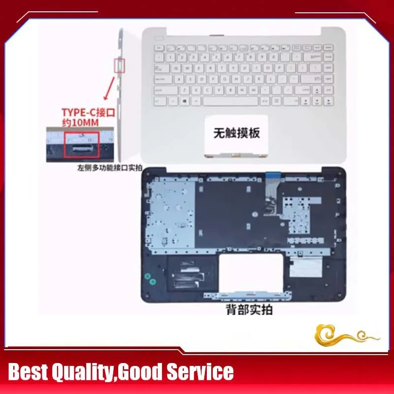 Imagem -04 - Yuebesheng Novo Org para Asus E402 E402m E402b E402ma E402sa R417m R417s Lcd Capa Traseira Moldura Dianteira Dobradiça Conjunto Branco
