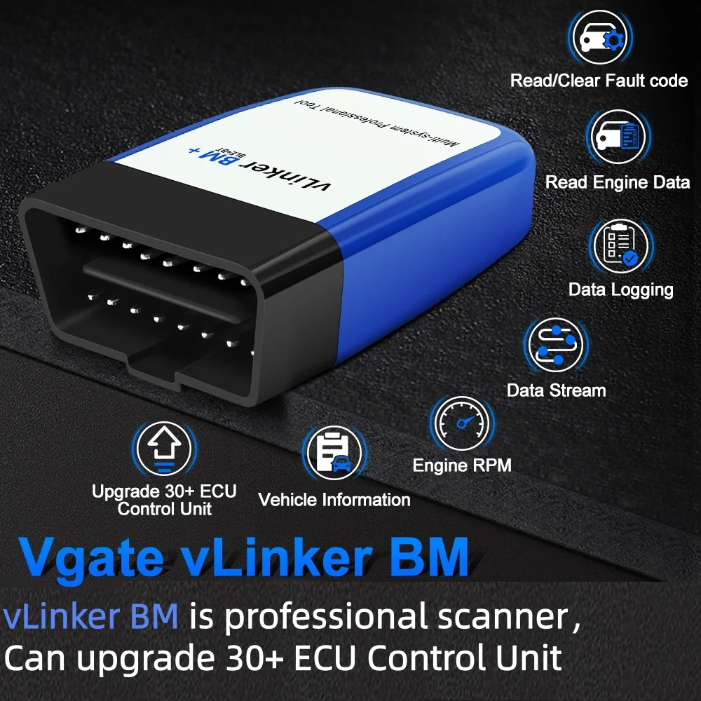Vgate VLinker BM+ OBD2 Bluetooth 4.0 Diagnostic Tool for BimmerCode & BimmerLink ELM327 Auto Car Code Reader Scanner