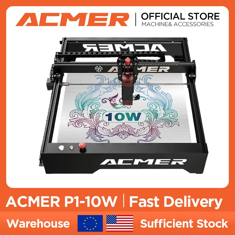 

ACMER P1 10W Blue Laser Engraving Machine With 10W Laser Head Laser Engraver Cutter Woodworking Tools CNC Blue Light Laser Modul