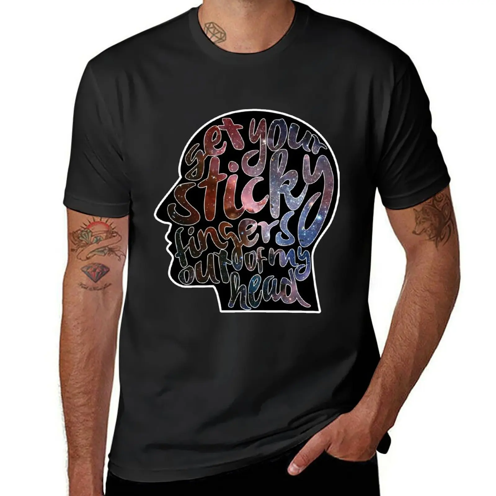 Get Your Sticky Fingers Out of my Head Galaxy T-Shirt summer clothes customizeds quick-drying Short sleeve tee men