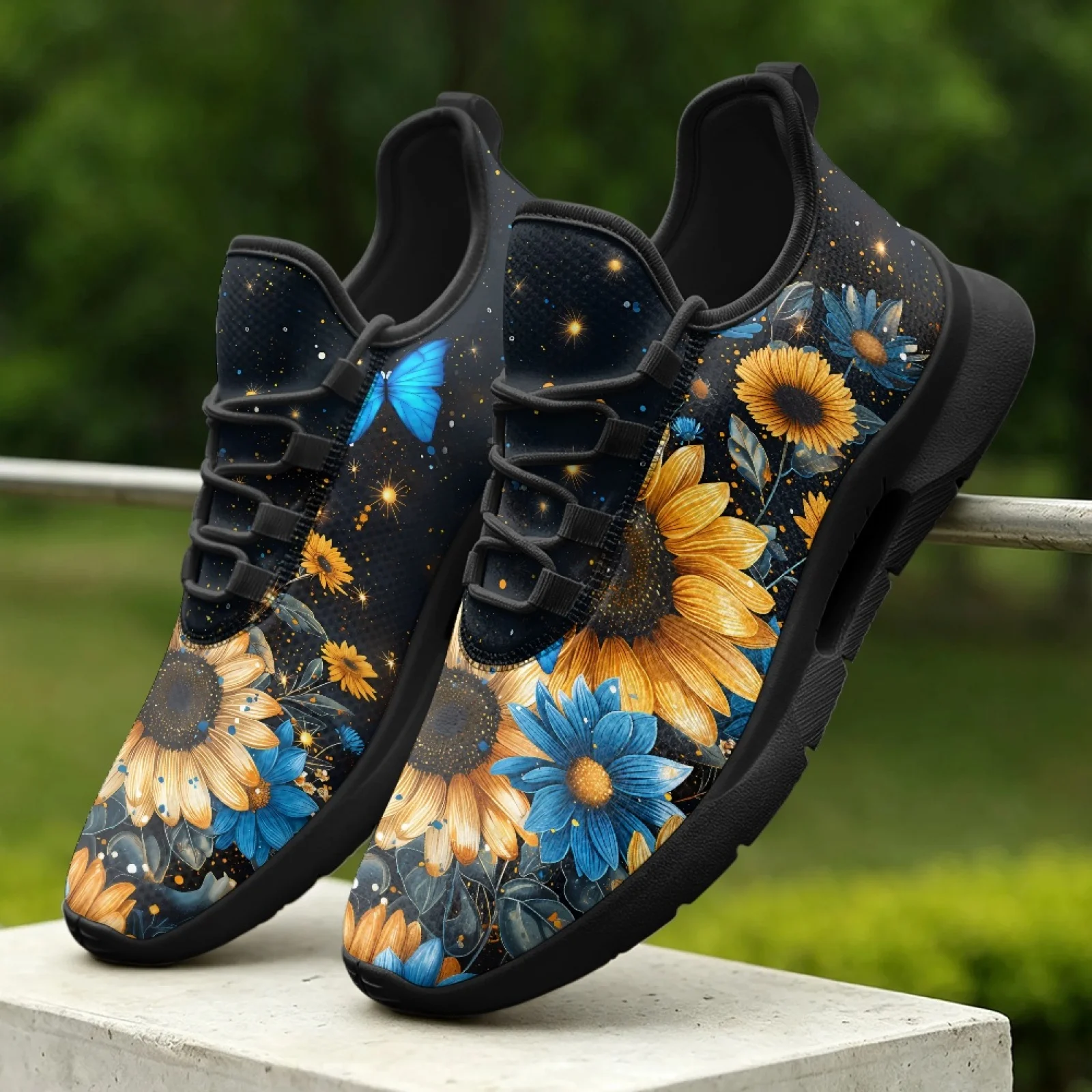 XIXIRIMIDO Women's Lace-up Casual Shoe Nurse Shoes Women's Sandals Men's Sneakers and Casual Shoes Tenis Feminino Sunflower