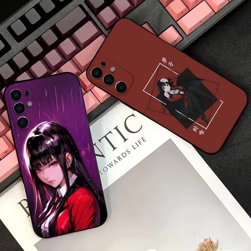 K-Kakegurui Yumeko Jabami Anime Phone Case Black Silicone Soft For Samsung S25,S24,S21,S22,S23,S30,Ultra,S20,Plus,Fe,Lite