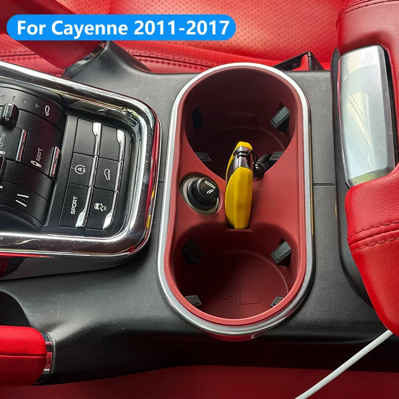 Silicone Car Cup Holder For Porsche Cayenne 958 2011 2012 2013 2014 2015 2016 2017 Insert Coaster Drink Organizer Accessories