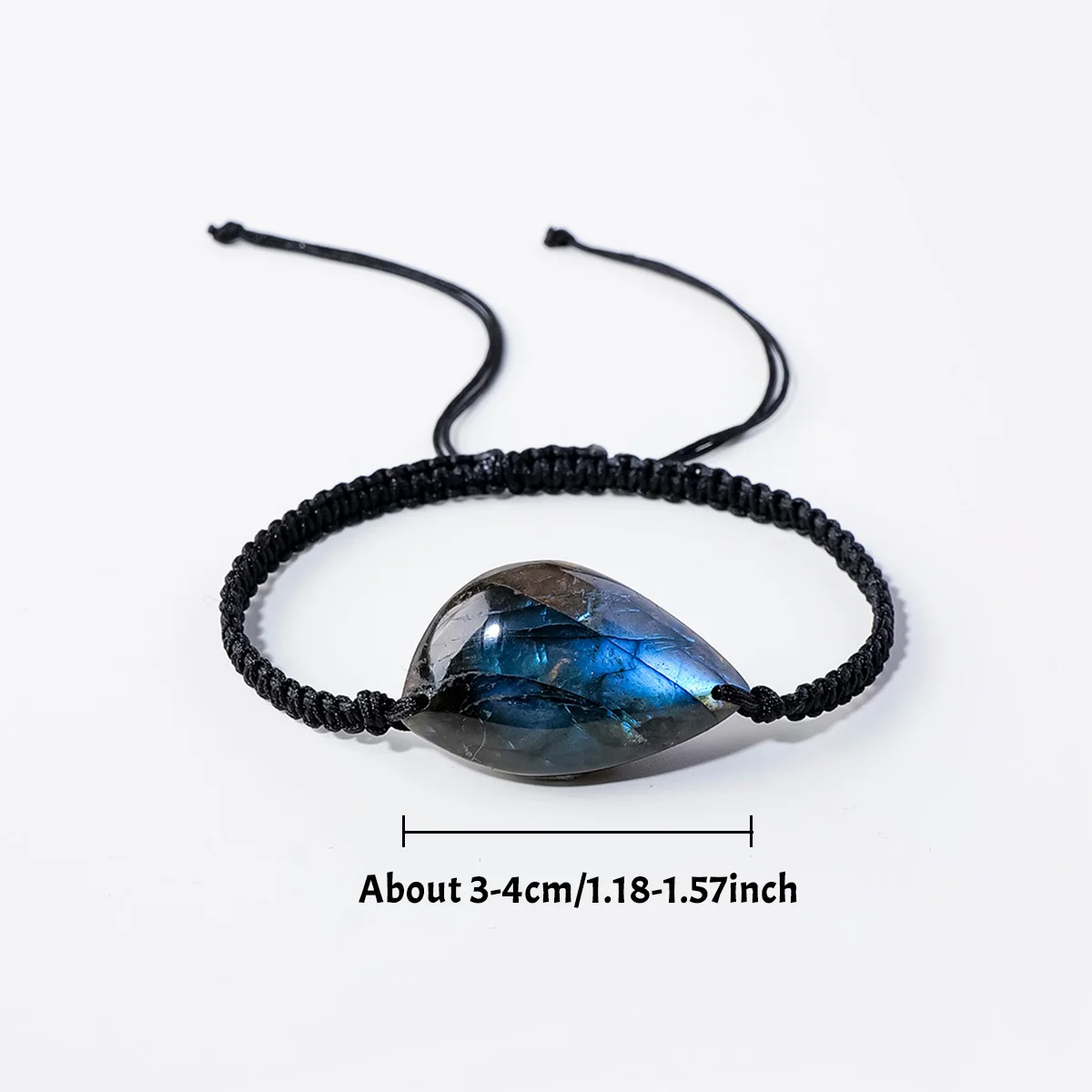 1 pc Natural Crystal Elongated Stone Leaf Bracelet, Handwoven Fashion Accessory, Holiday Gift