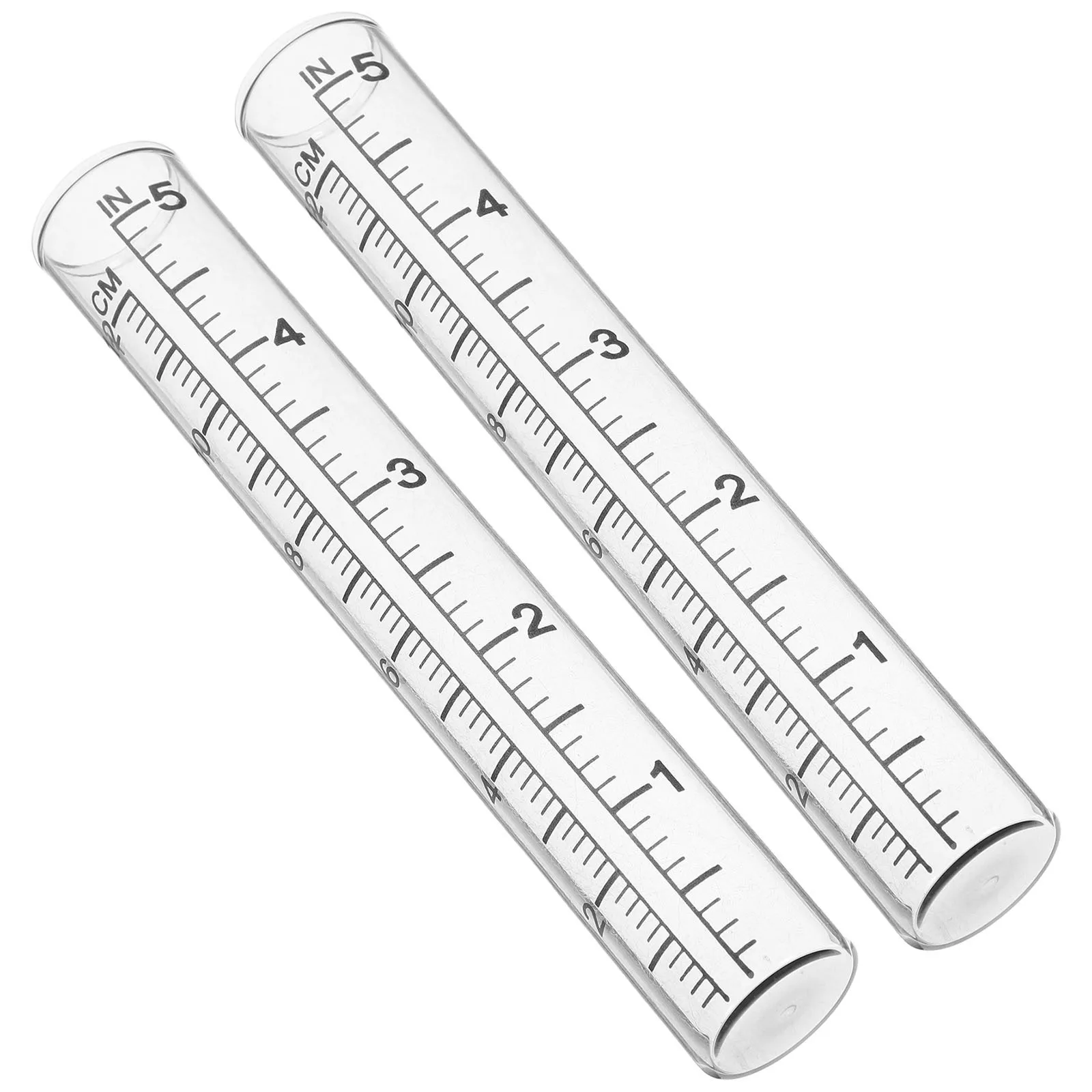 

2 Pcs Outdoor Rain Gauge Large Replacement Tubes Decorative Digital Accurate Number Glasses
