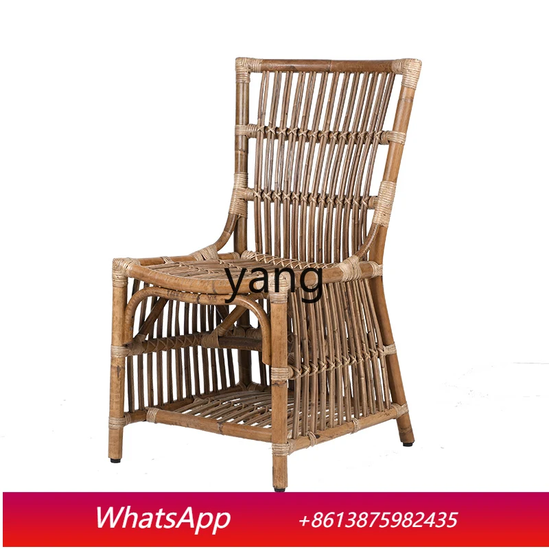 LTT dining table chair household modern simple rattan make old dining chair back chair
