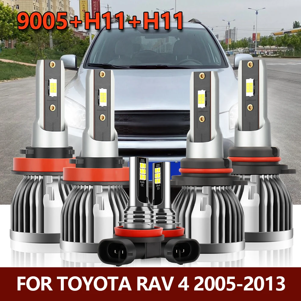 

6x LED Headlight Bulbs 9005 H11 Fog Lights Combo Car Lamp Kit For Toyota RAV 4 RAV4 2005 2006 2007 2008 2009 2010 2011 2012 2013