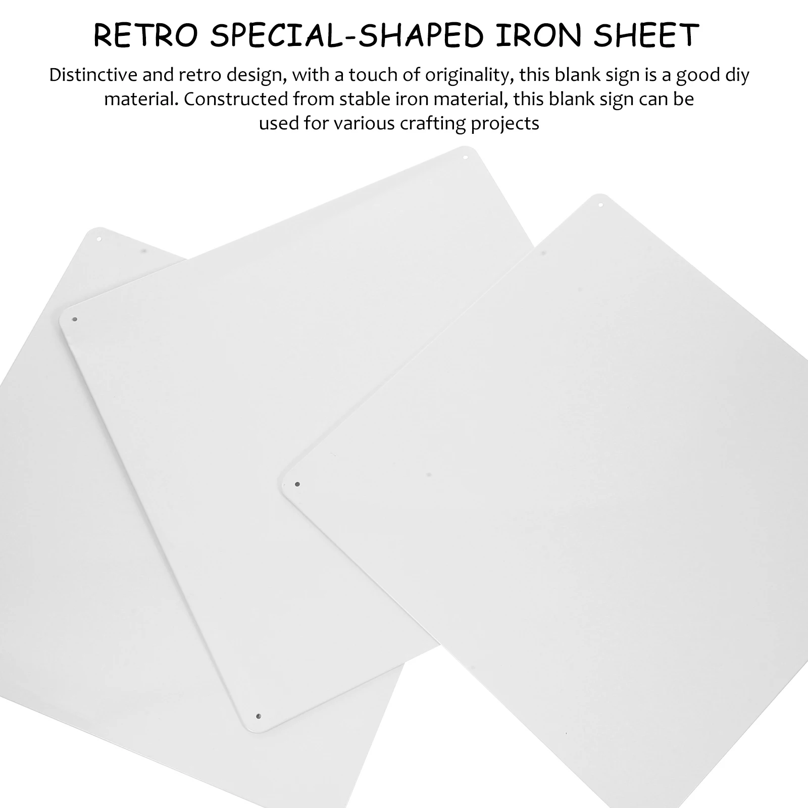 

3 Pcs Iron Blank Panel Metal Board Picture Material Square Photo Sign Blanks for Wall