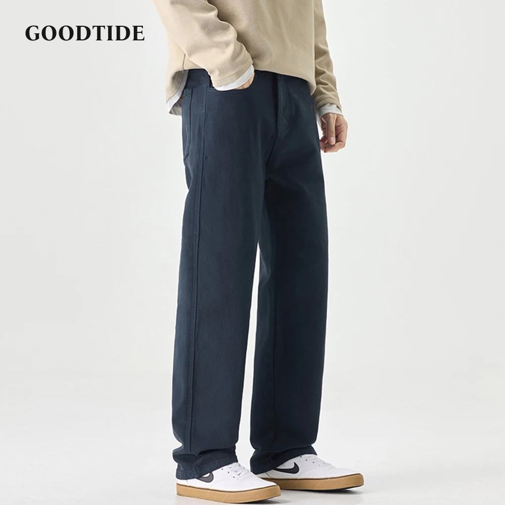 

Men's Straight Leg Pants Casual Solid Color Trousers Comfortable Daily Wear Fashion Loose Fit Pants Men Trendy Streetwear