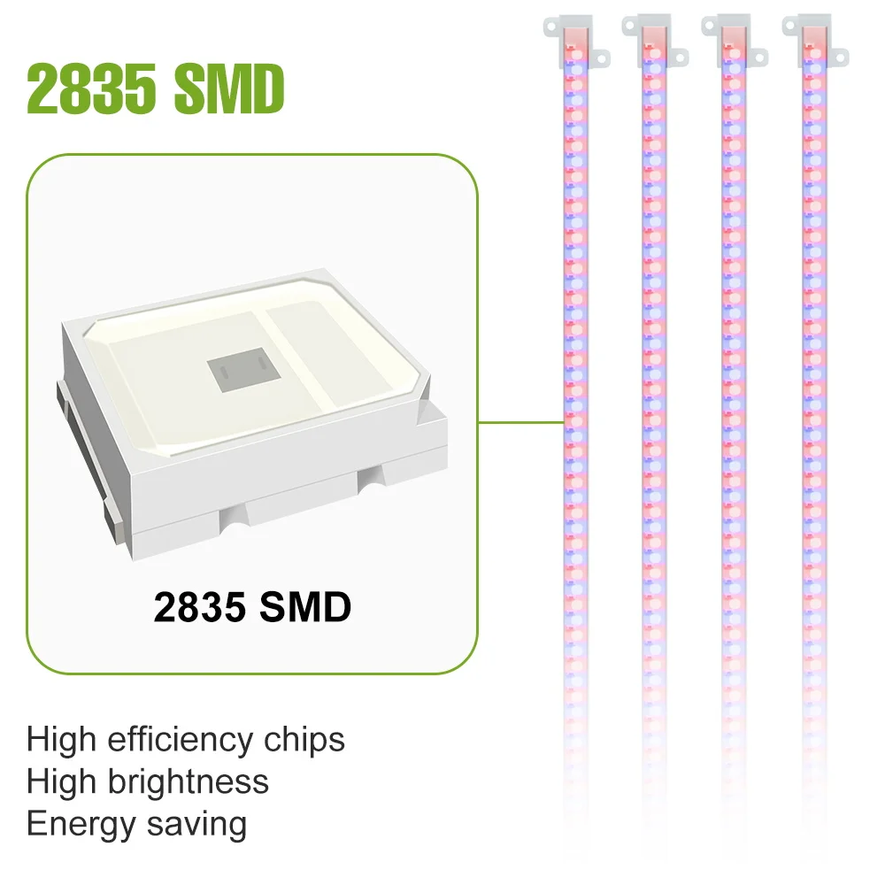 LED داخلي النبات تنمو قطاع أضواء الطيف الكامل توقيت 4H/8H/12H السيارات تشغيل/إيقاف زهرة العصارة وعاء النباتات زراعة مصباح DC5V