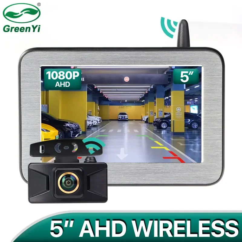 

GreenYi Wireless 5 Inch IPS Screen Parking Monitor AHD1080P Transmitter Rear View Camera For Truck Bus Car Vehicle Night Vision