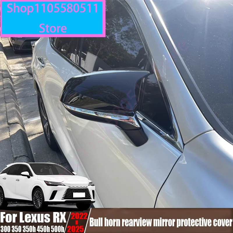For Lexus RX 300 350 350h 450h 500h 2022-2025 bull horn rearview mirror protective cover car exterior decoration accessories