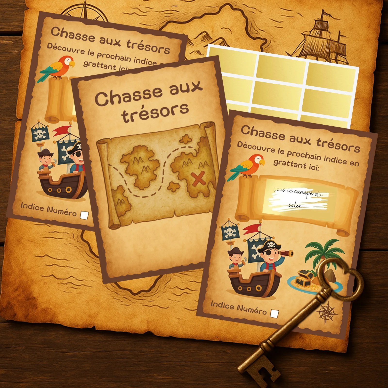 12 قطعة مجموعة ألعاب صيد الكنز تحت عنوان القراصنة مع بطاقات خدش للكتابة + 10 ملصقات للخدش حفلة عيد ميلاد/حفلة/عطلة الوالدين Ch #5