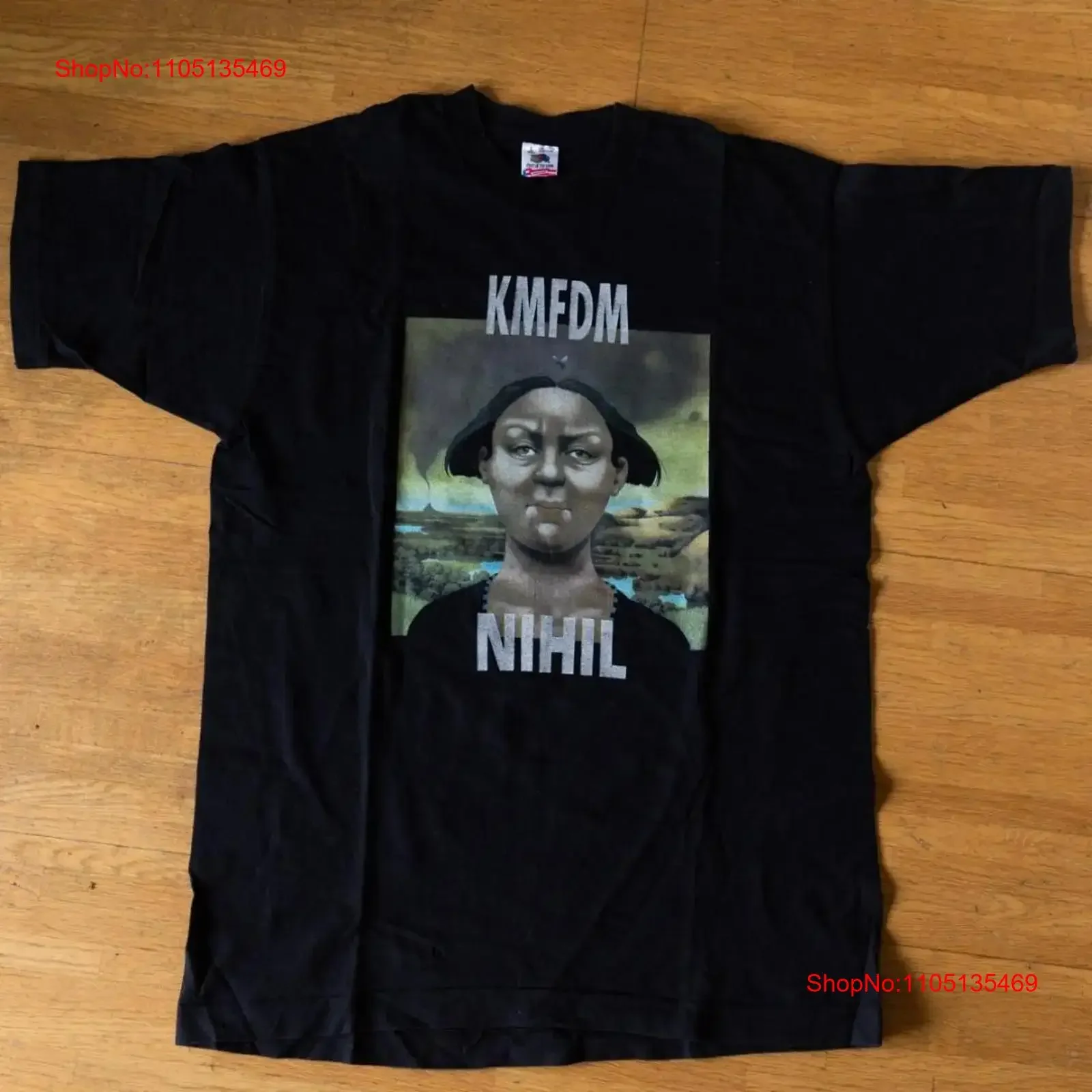 Unworn Kmfdm 1995 Nihil Vintage T Shirt Deadstock L vintage Washed Casual Top For Everyday Wear Unisex fashion Slightly Stylish