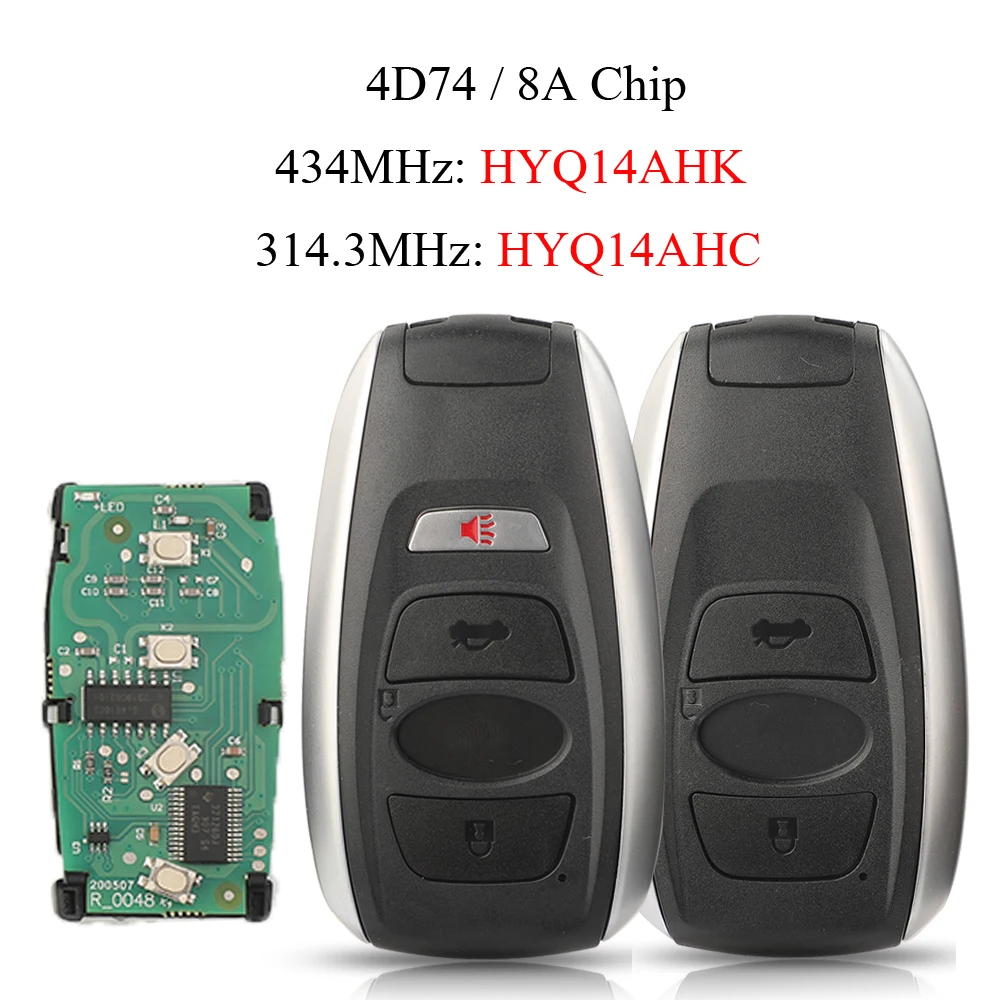 jingyuqin 314.3/434MHz HYQ14AHK HYQ14AHC 7000/5801 ID74/8A Smart Remote Key For Subaru Crosstrek Forester Impreza Legacy Outback