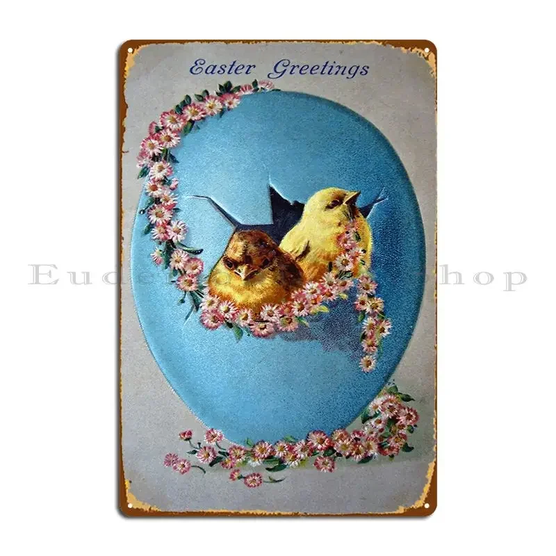 Easter Greetings Metal Plaque Poster PaintingWall Decor Designer Custom Cinema Tin Sign Poster
