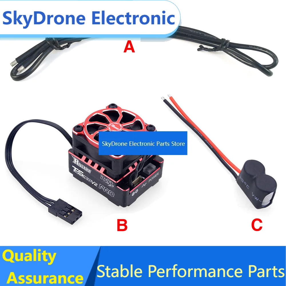 SkyDElRocket TS160V2 Pro 160A ESC Sensored Brushless Motor 2-3S Speed Controller Programmer Card For 1/10 1/12 RC Car V4S V5R Mo