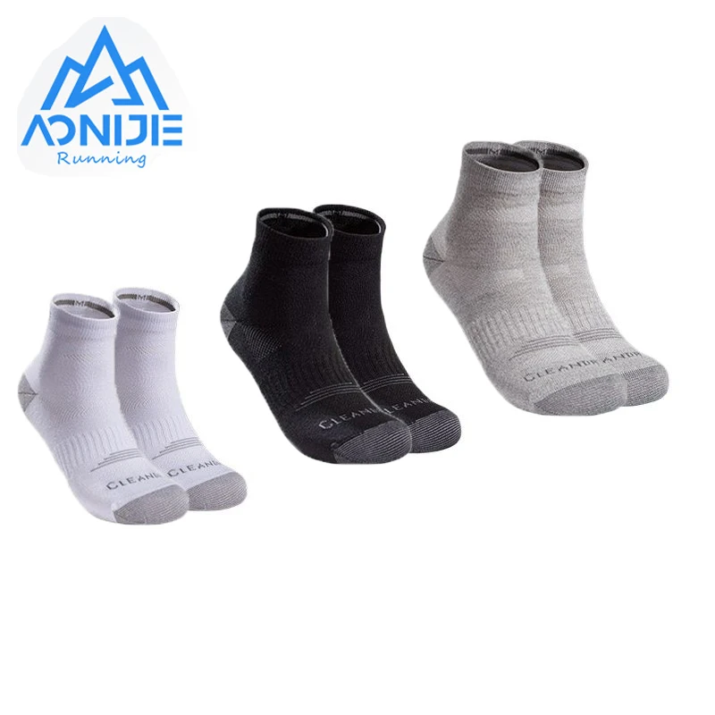 AONIJIE 3pairs/pack E4835 Summer Sports Breathable Deodorant Quarter Socks Sweat Absorbing Socks For Running Marathon