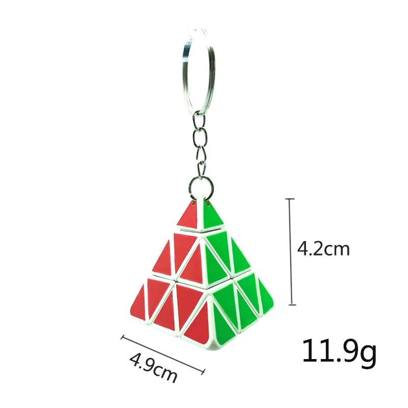 5Pcs 미니 3D 입체 기하학 3 단계 손가락 마법의 큐브 키 체인 펜던트 어린이 스트레스 릴리프 매직 큐브 장난감 선물