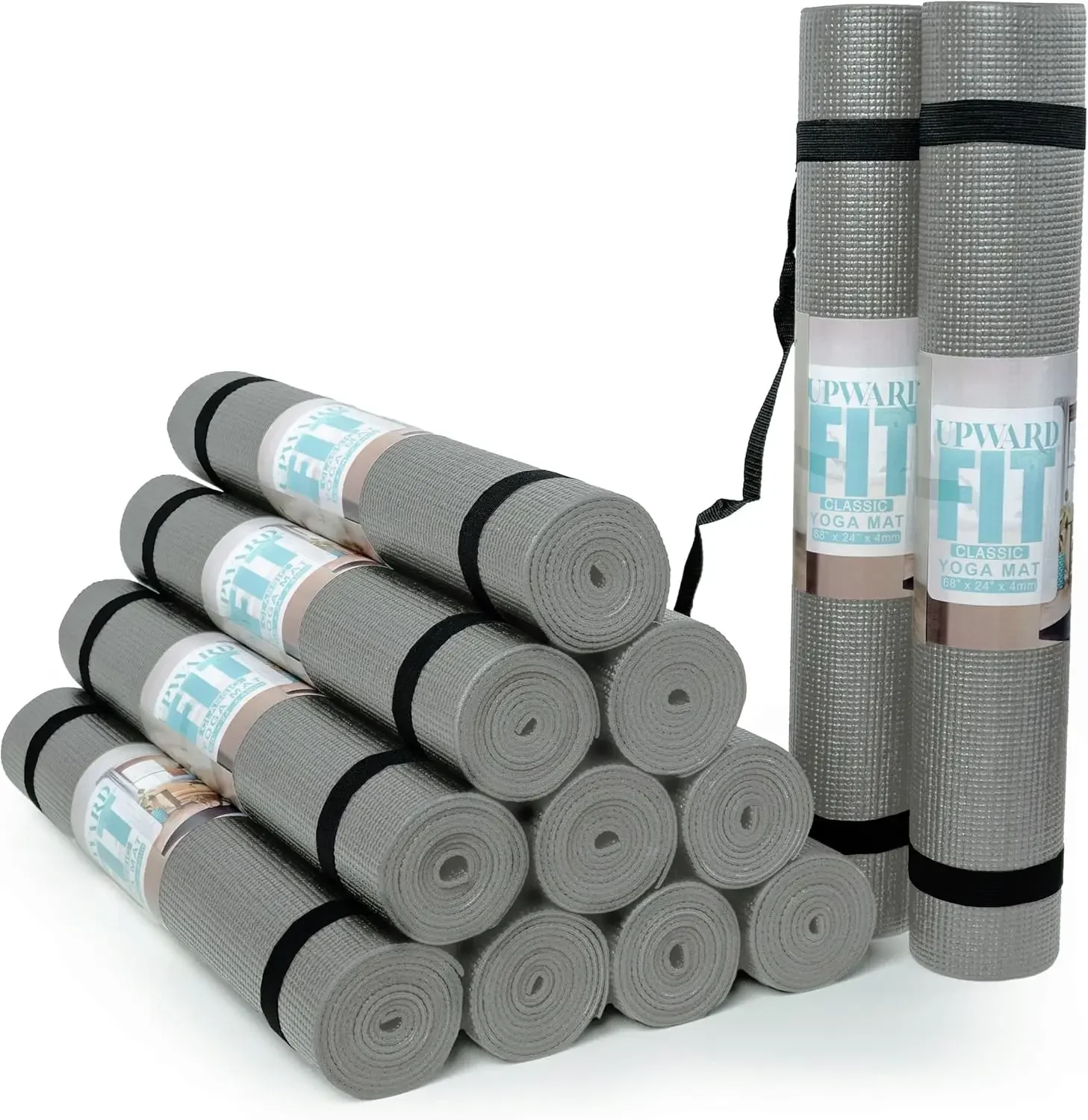 12-Pack Classic Yoga Mat With Carrying Strap, 68