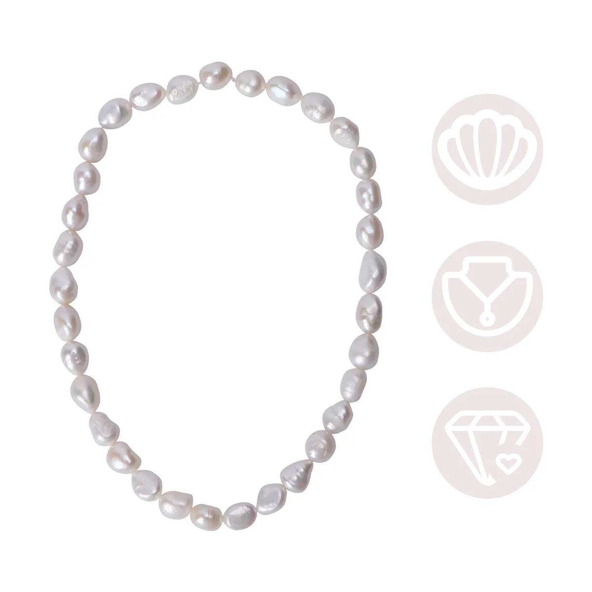 1 Uds. Collar de perlas DIY perla barroca Natural 9-10mm joyería semiacabada fabricación de collares cuentas delicadas y elegantes