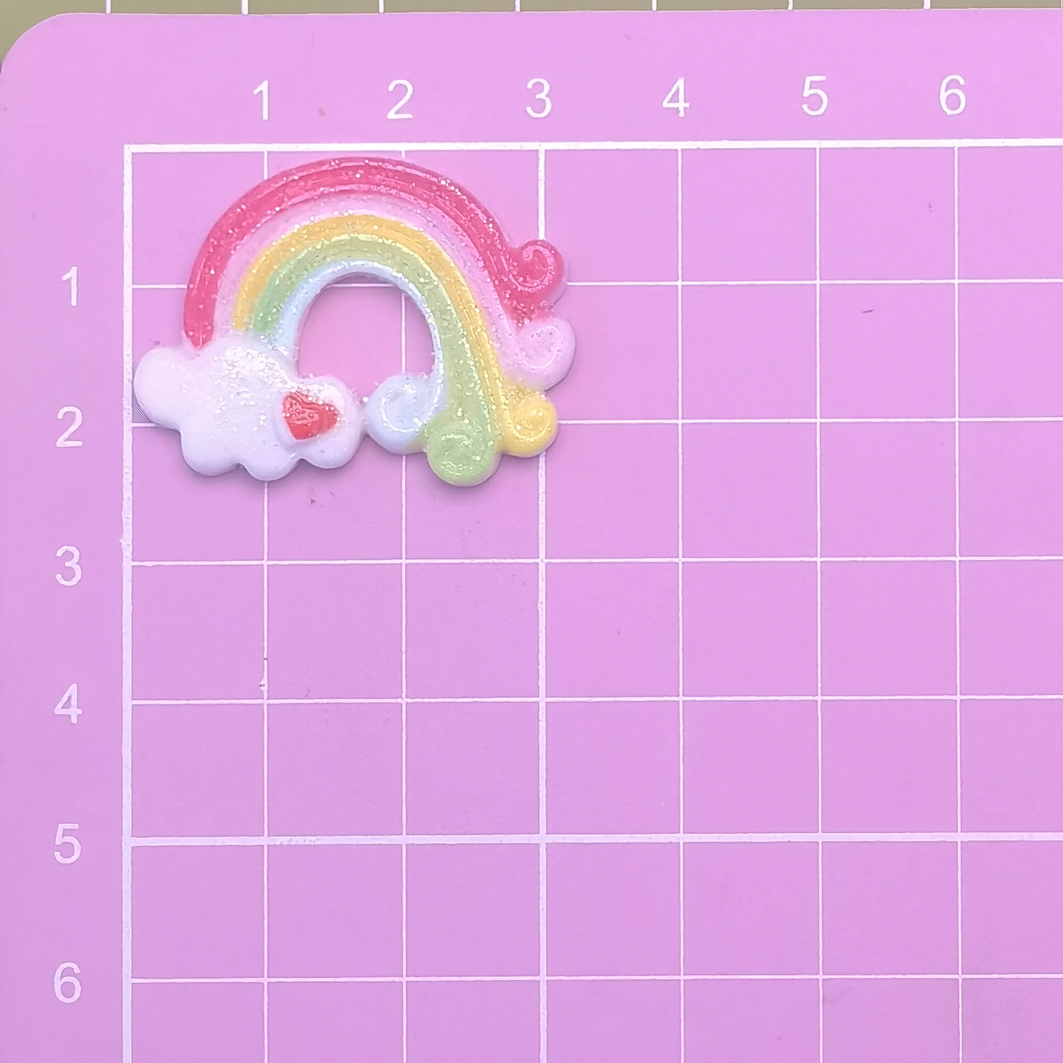 Kawaii Rainbow Cloud Flatback Charms Glitter Resin Cabochon  Embellishments DIY Scrapbooking Supplies