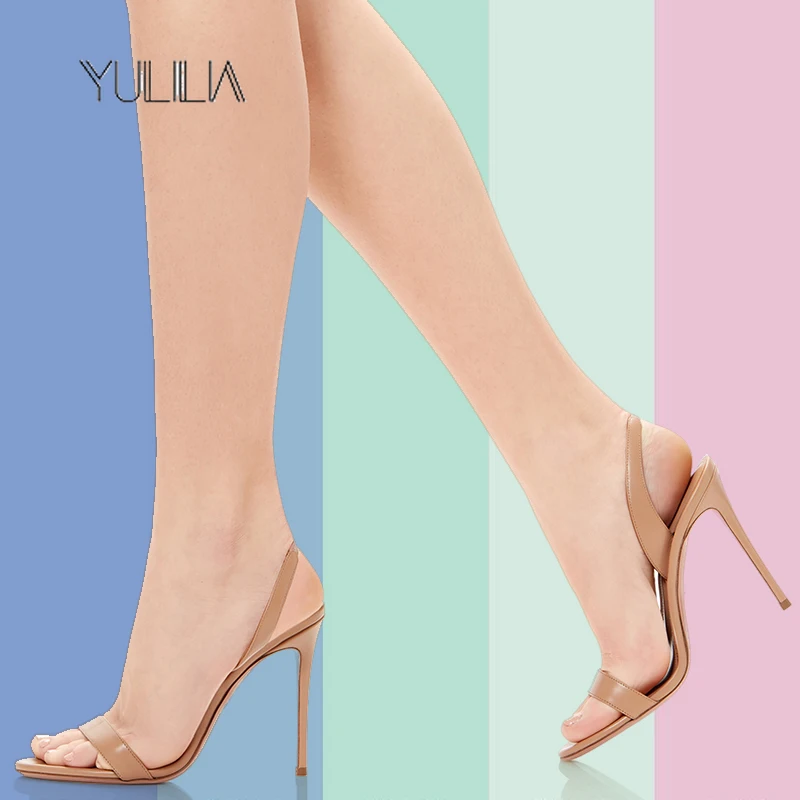 

2025 summer new apricot sexy Roman minimalist fashion French sandals women's stiletto with high heels nude