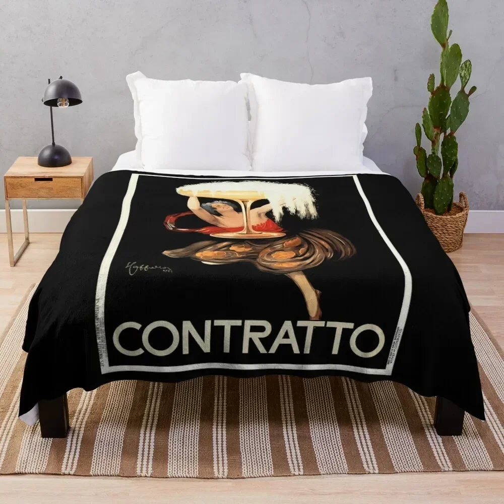 

CONTRATTO SPARKLING WINE 1922 Italy Alcohol Advertiset Throw Blanket Multi Use Warm Blanket for Living Room Bedroom