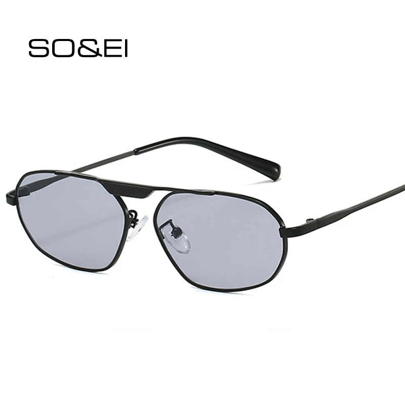 SO&EI Retro Metall Cat Eye Frauen Sonnenbrille Mode Marke Designer Unregelmäßige Polygon Männer Punk Shades UV400 Sonnenbrille