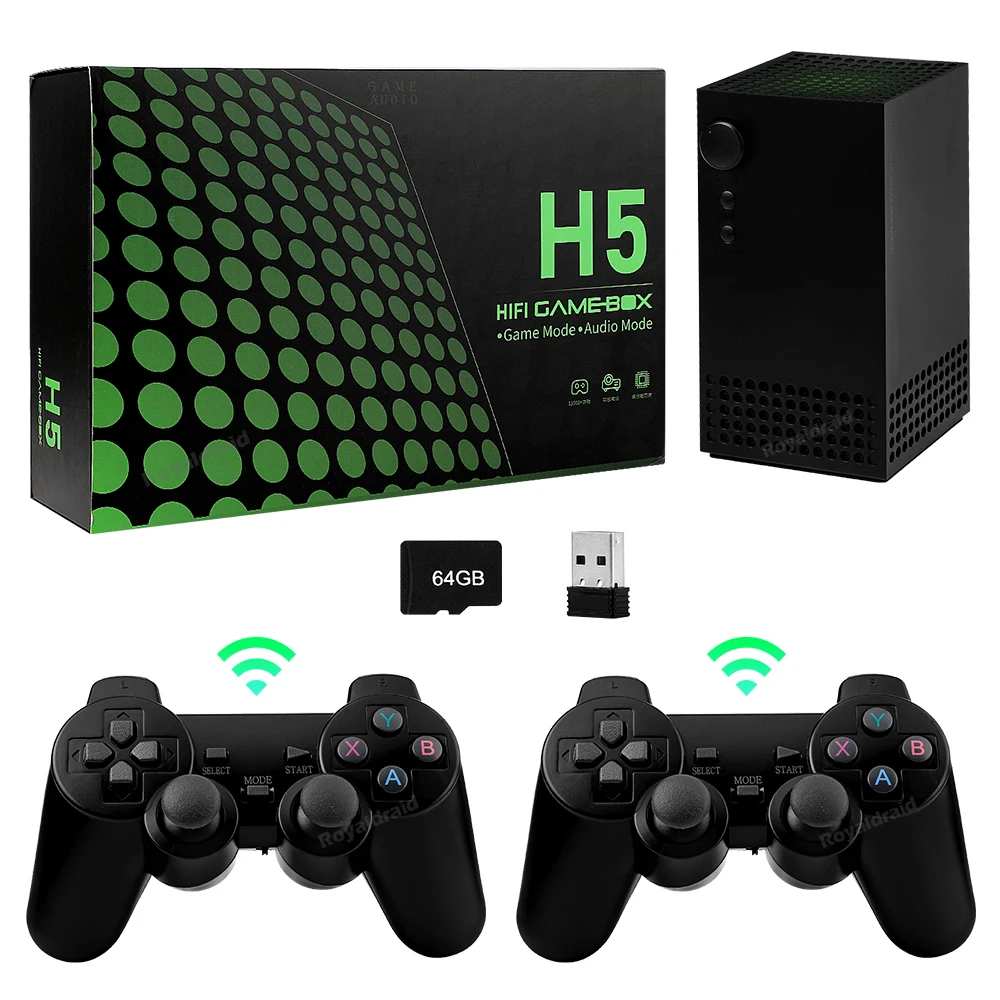 H5 D20 HiFi ستيريو الصوت لعبة فيديو وحدة التحكم 2.4G وحدة تحكم لاسلكية 4KHD 15000 + ألعاب ل PS/GBA/FC/SFC ث بلوتوث متوافق