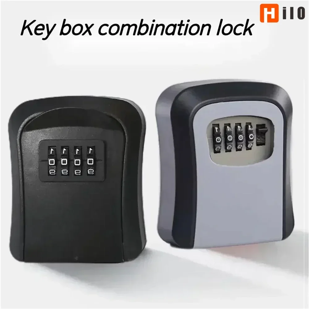 Key Keeper Combination Lock Wall Waterproof Mounted 4 Digits Passwords 5 Keys Storage Box Easy to Fix Home Or Office safe box
