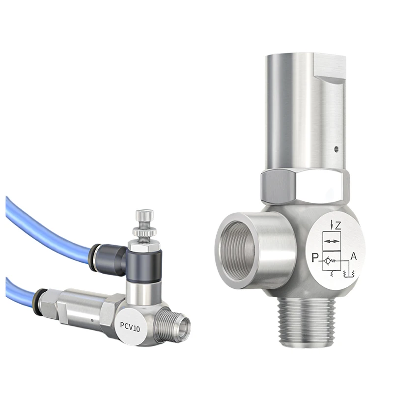 Válvula de retención neumática por inducción de aire, válvula unidireccional controlada por piloto PCV06 PCV08 PCV10 PCV15 con conector de 6mm, 8mm, 10mm y 12mm