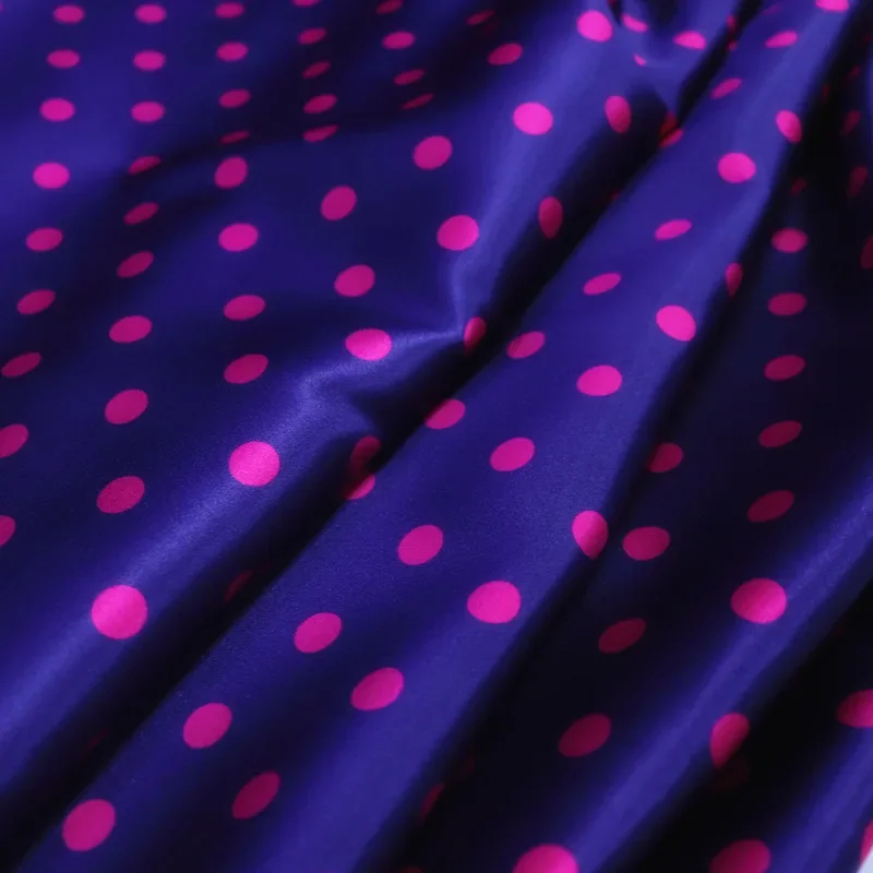 Stretch Silk Satin Fabric 108CM Wide 19MM 90% Silk & 10% Spandex Pink Dots Print Blue Purple Dress Summer Silk Fabric Y139