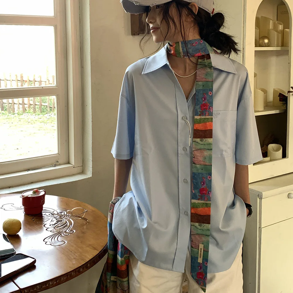 

Elegant Cotton Oil Painting Scarf Flower Field Tulip Scarf Headband Vertical Stripe Thin Waistband Belt Bag Decoration