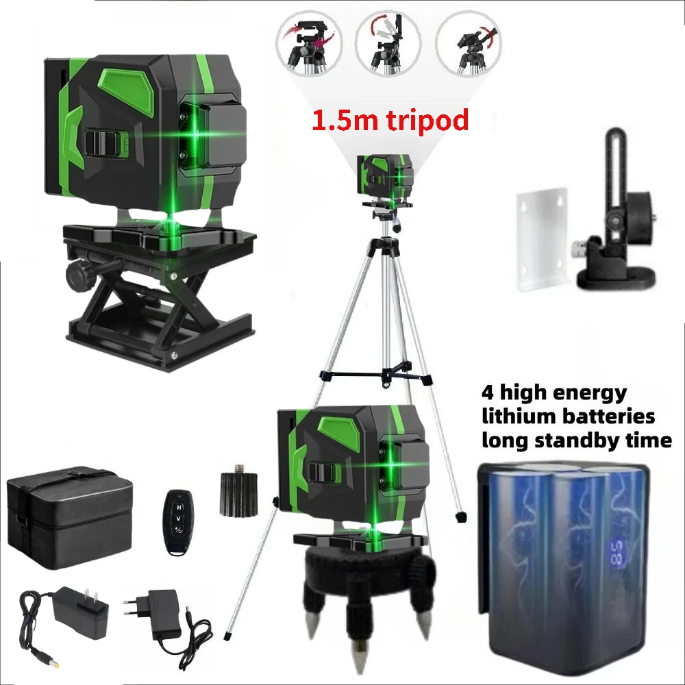 

Free upgrade jumbo battery Nível a laser 12 lines profissional Laser Levels Horizontal And Vertical 360°Self-leveling