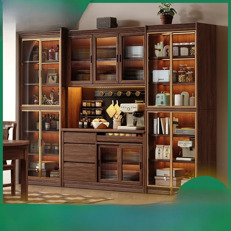 

Black Walnut Side Cabinet, Shelf, Multifunctional Display Cabinet