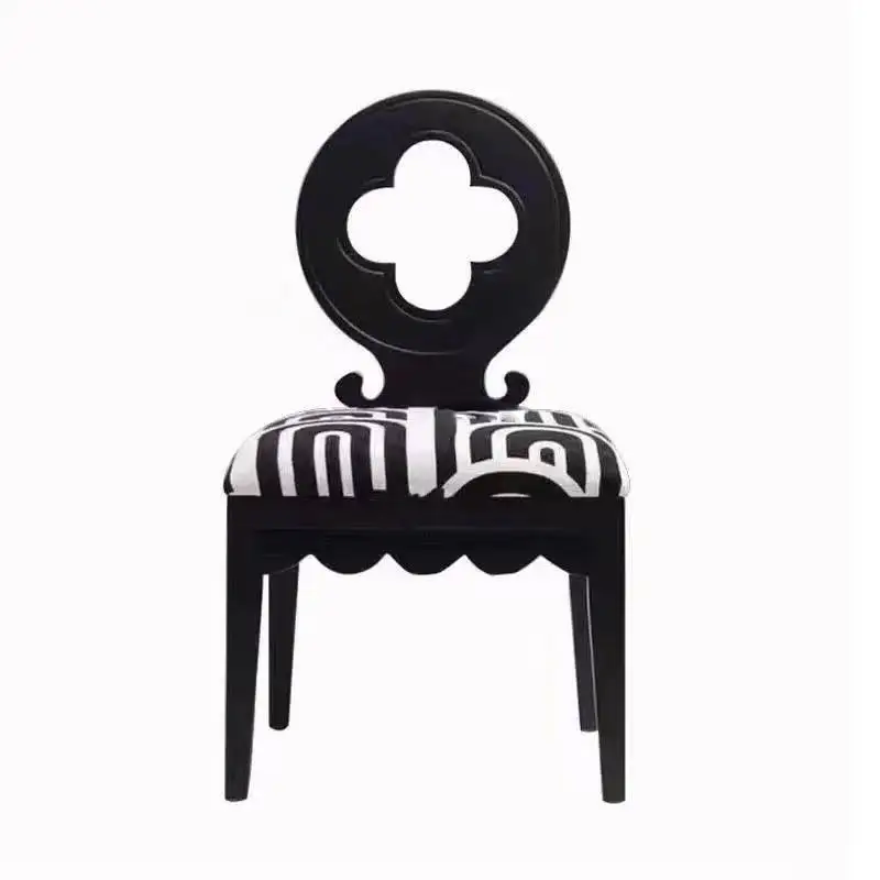 Backrest Solid Leaf Wood Dining Design Chair For Clover Restaurant Creative Nordic Four Chair Dining Room Furniture Wooden Chair